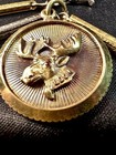 L o o m  Loyal Order Of Moose Gold-filled Ruby Eyes Pendant W  Gold silver Chain