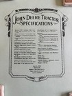 Vintage Original 1924 John Deere Tractor Specifications Sheet For Model D Rolled