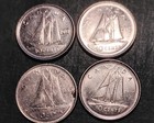 4 Canadian Dimes 1980 1910 2ea 2012