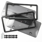 2 Pack Unbreakable License Plate Frames Covers Front Rear Auto Shield Protector