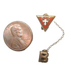 Vintage Triangle Enamel Lapel Pin Hi Y Ymca Cross With Letter B