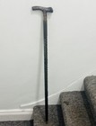 Solid Brass Antique Curved Handle Walking Stick Foldable Cane Vintage Designer