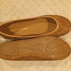 Sun   Stone Women   s Brown Faux Leather Perforated Ballet Flat Slip-on Us 5