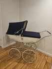 Vintage Silver Cross Stroller Navy Blue