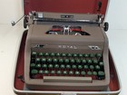 Vintage Royal Quiet De Luxe Brown Portable Typewriter 1952 With Case