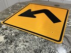 Authentic Reflective 30 Inch  Sharp Left Turn Road Warning Street Sign - Dot