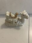 Nativity Set White Fine Porcelain Christmas Holiday Without Gold Frame Mirror