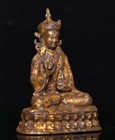 6cm Old Tibet Buddhism Bronze Gild Guru Padmasambhava Rinpoche Buddha Statue