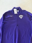 Purple Tcu 1 4 Nike New Team Pullover Fleece Men s Embossed Logo Xl 