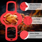 Silicone Turkey Lifter  Reusable Steamer Basket Heat 23 2 l X 4 9 w  Red