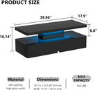 Modern Led Coffee Table  40  Living Room Tables With 16 Colors Led Lights  Doubl