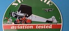 Vintage Sinclair Gasoline Sign - Airplane Porcelain Gas Pump Hangar Sign