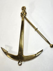 Heavy Vintage Brass Ship Anchor     12    2 2 Lbs     Nautical Wall Art
