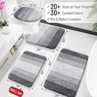 Bathroom Rug Mat Grey 30x20 Soft Absorbent Microfiber Quick Dry Rubber Backing