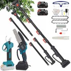 4in1 Cordless Pole Saw Pruning Shears 6  Chainsaw Electric Tree Pruner 2 Battery