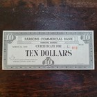 1933 Parsons Commercial Bank Note  10 Kansas Depression Scrip