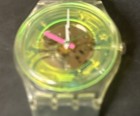 Vintage Swatch Gk101 Techno-sphere 1986 Runs Rare Neon Swiss plus Swatch Guard