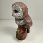 Owl Figurine Vintage  Ceramic  Very Cute  7 h  1970 s Woodland Rustic Big Eyes