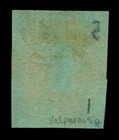 Chile 1853 Columbus London  perkins Bacon  5c Red Brn Sc  1   valparaiso  Cxl R