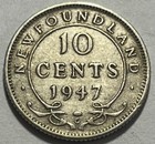 Newfoundland - George Vi - 10 Cents 1947c - Km-20a - Extra Fine - Low Mintage 