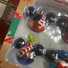 Disney Parks Mickey Minnie Mouse Donald Goofy Scarf Glitter 4 Xmas Ornament Set