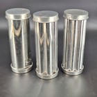 3 Vintage Nut Bread Tinned Steel Tubes Scalloped Cake Bakeware Molds