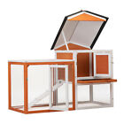 2-story Wooden Rabbit Hutch Cage House Habitat Animal Pet Chicken Coop Outdoor