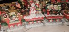 Danbury Mint Dachshund Christmas Express Porcelain  Set Santa And Ms Clause Rare