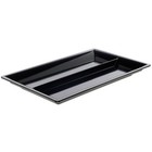 Hubert Cold Food Bar Pan Full Size Divided Black Melamine - 21 1 2 L X 13  W X