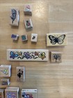 Stampendous  Mickey Disney Halloween Plus Other 90 s Rubber Stamp Lot Over 80 Pc