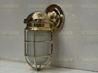 Handcrafted Oceanic Brass Nautical Wall Sconce Light Frosted Glass Bulkhead Lamp