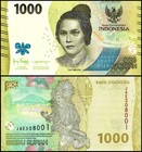 Indonesia 1000 Rupiah  2023  P-162a 2  Unc X 100 Pcs Bundle Pack