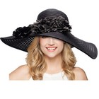7 1  Wide Brim Ribbon Mesh Womens Kentucky Derby Ascot Church Wedding Hat A489