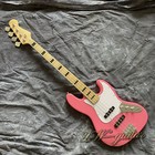 Unbranded Pink Jazz Electric Bass 4 Strings Basswood Body Maple Fretboard   Neck