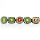  5pcs Miami Hurricanes Ncaa Championship Rings Set   Box
