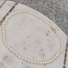 Vintage Estate Hand Knotted Cultured Pearl Necklace W  14k Gold Clasp 18  Ivory