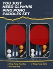 Glymnis Ping Pong Paddles Set Of 4 Table Tennis Rackets With 8 Balls  Storage