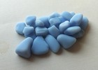 24 Pcs Opaque Powder Blue Beach Combed Sea Glass For Jewelry Or Mosaics