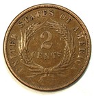 1866 2 Cent Piece- Choice Au Original Chocolate Brown - Smh 1513