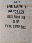 Vintage Federal Reserve Bank Canvas Bag Size G 28  X 10 5  Super Shape Money Bag