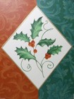 Holiday Seasonal Card Christmas New Year Red Greenery Greeting Gift Post Vintage