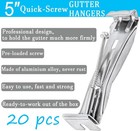 5inch Gutter Hangers Hidden Brackets For K-style Aluminum Gutters  20pcs 