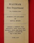 Rare 1936 Waltham Massachusetts Fire Dept Fire Alarm Box Emergency Code Book