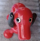Vintage Greek Kouvalias Wooden Child s Pull Toy Red Dog Great Condition 