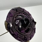 Antique Victorian Amethyst Crystal Art Nouveau Hatpin 7    Long Gold-tone