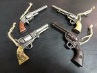 Western Gun Revolver Six Shooter Ornament Rustic Antique Finish Deco  Set Of 4