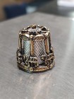 Vtg  Nicholas Gish Clydesdale Horse Carousel Thimble  Pewter   Gold Tone  Signed