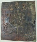 Astrological Diagram Tibet Copper Relief Pressed Thangka Mandala  Buddhist 1800s