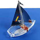 Vintage Galveston Texas Souvenir Glass Bottom Boat Ashtray Silver Tin Sail Rare