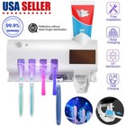 Uv Light Sterilizer Toothbrush Holder Cleaner And Automatic Toothpaste Dispenser